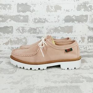 Blush Pink Women's Suede Lace-Up Shoes
